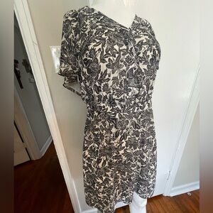 Floral Black and White Women's Dress